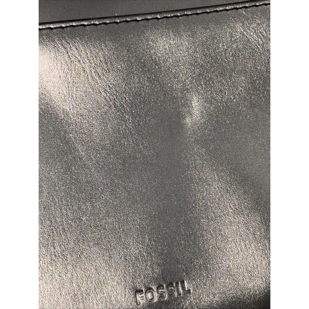 Fossil Metallic Leather Double Zip Around Wristlet Wallet Clutch Crossbody - Picture 3 of 16